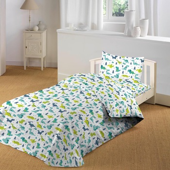 Lenjerie pat copii, Mappy Dino, 3 piese Lenjerie pat copii, Mappy Dino, 3 piese