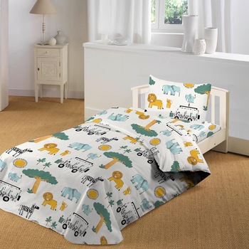 Lenjerie pat copii Mappy Jungle, 3 piese Lenjerie pat copii Mappy Jungle, 3 piese