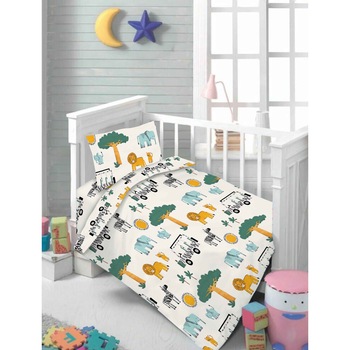Lenjerie pentru patut 120 x 60 cm, Mappy Jungle, 3 piese Lenjerie pentru patut 120 x 60 cm, Mappy Jungle, 3 piese