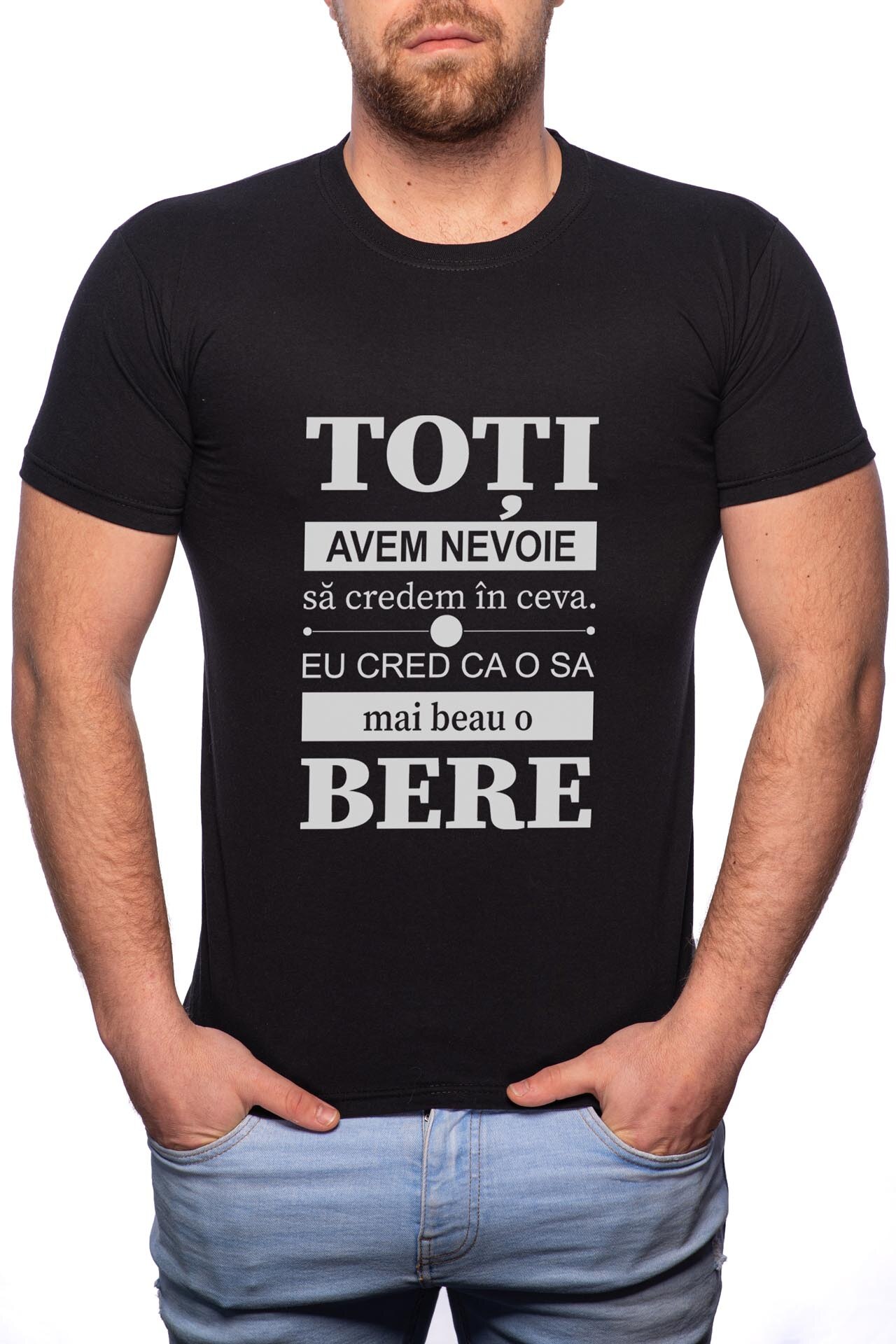 Tricou barbati, Toti Avem Nevoie, 100% Bumbac, B4, Negru