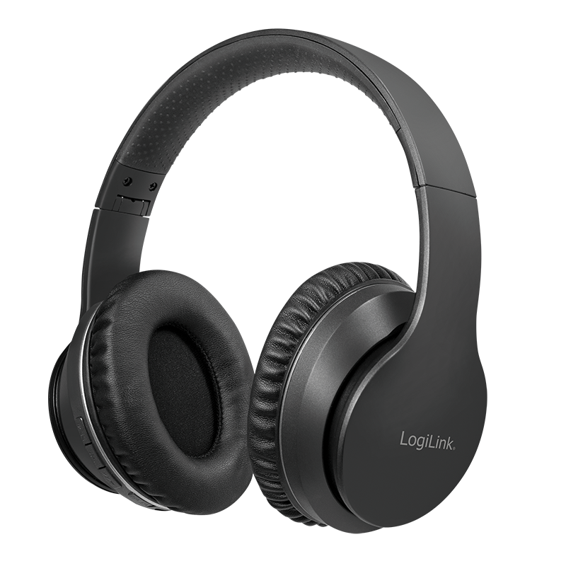 Casti on-ear Logilink BT0053, wireless, utilizare multimedia, fara microfon, Bluetooth 5.0, Negru