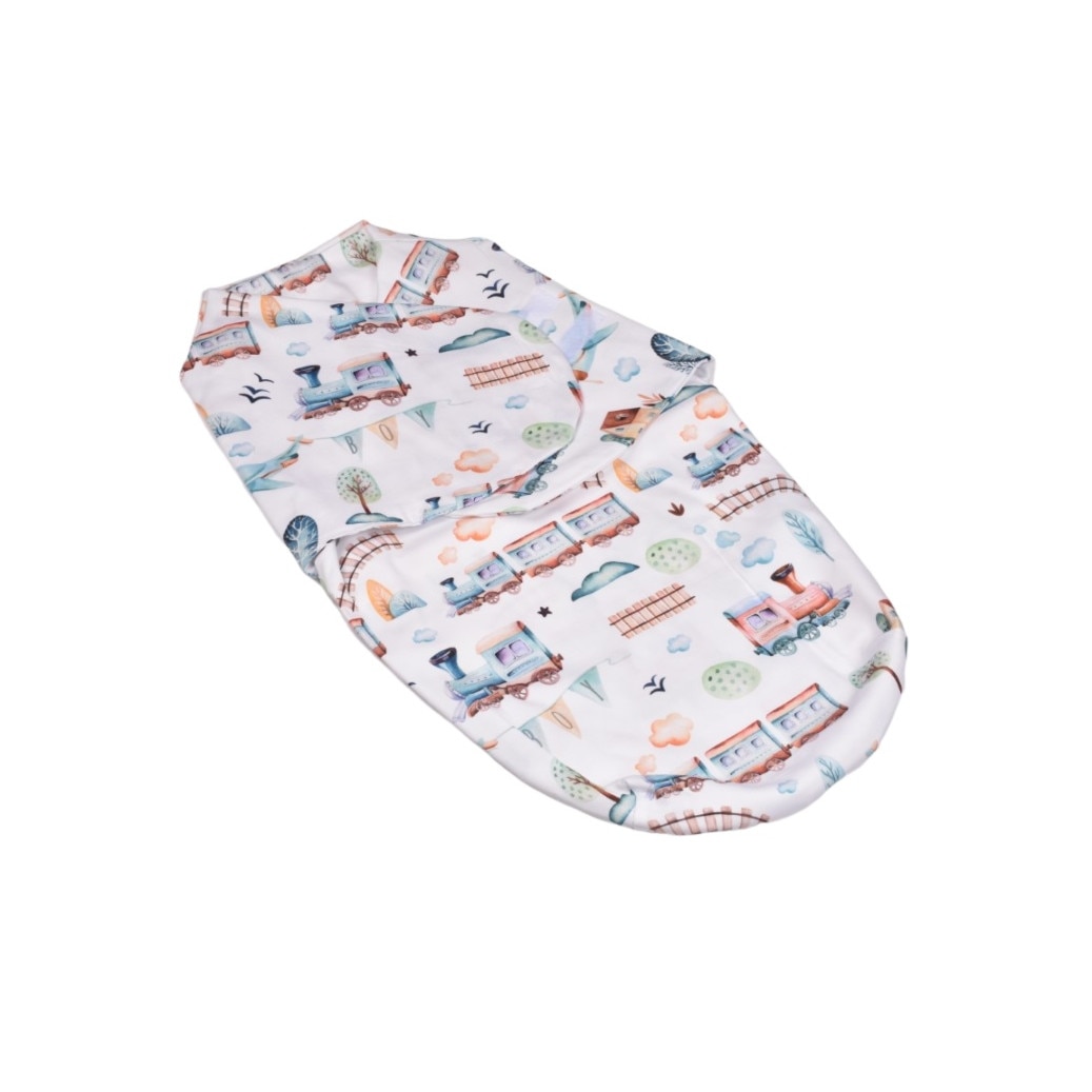 Sistem de infasat bumbac 100% model trenulete multicolor 0-3 luni