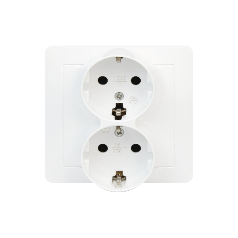 Priza dubla Electronin, Alba, 10A, IP20