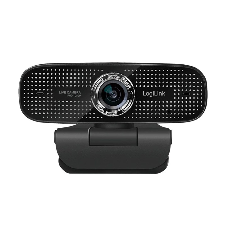 Camera Web Logilink Full-HD UA0378 cu rezolutie video 1920x1080, microfon dual, Negru