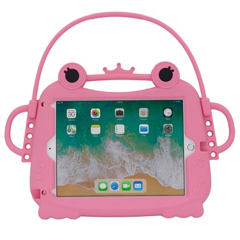 Husa protectie tableta, pentru copii, silicon, iPad Air, iPad Air 2, iPad Pro 9.7, iPad New 9.7, protectie silicon antisoc rezistenta la lovituri, acces la toate porturile, Broasca, roz Husa protectie tableta, pentru copii, silicon, iPad Air, iPad Air 2, iPad Pro 9.7, iPad New 9.7, protectie silicon antisoc rezistenta la lovituri, acces la toate porturile, Broasca, roz