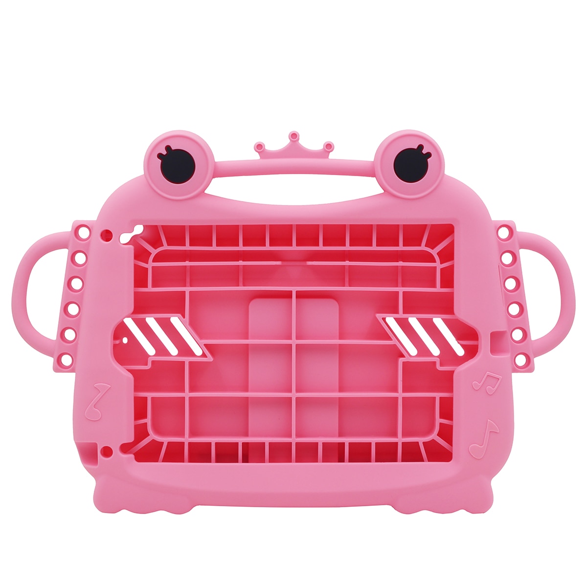 Husa protectie tableta, pentru copii, silicon, iPad Air, iPad Air 2, iPad Pro 9.7, iPad New 9.7, Ideas4Comfort, protectie silicon antisoc rezistenta la lovituri, acces la toate porturile, Broasca, roz