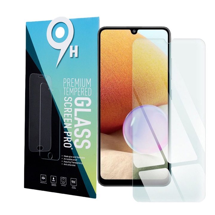 Samsung Galaxy A22 4G / A32 4G / A33 5G / A34 5G kompatibilis üvegfólia, előlapi, edzett, 9H, 0.3mm