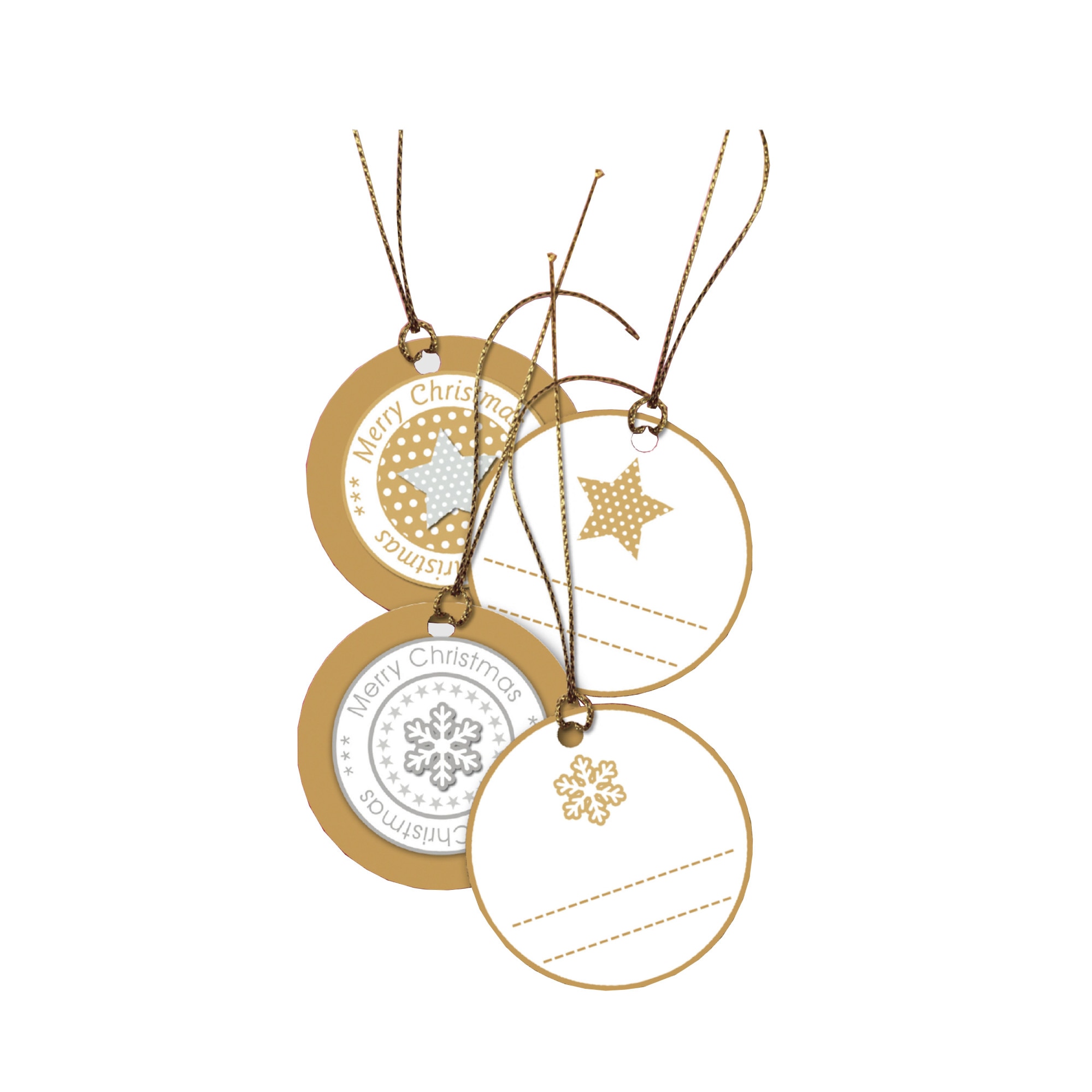 Set 4 buc etichete pentru cadouri de Craciun, aurii, 8x4 cm, HERMA, H15276