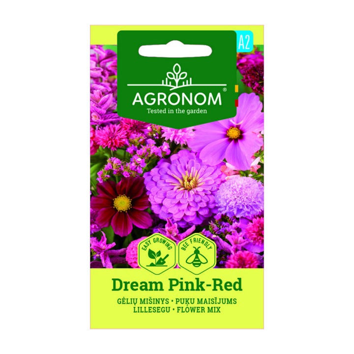 Seminte, Amestec de flori Dream Pink Red, Agronom, plic, 2 gr