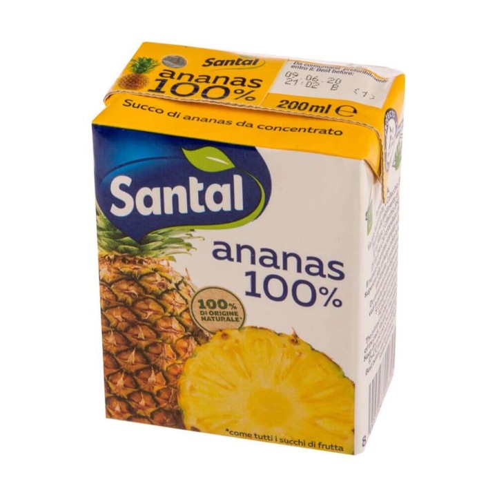Ace Brick Nectar Santal Juice, 200 ml, 24 бр./кутия, вкус на ананас
