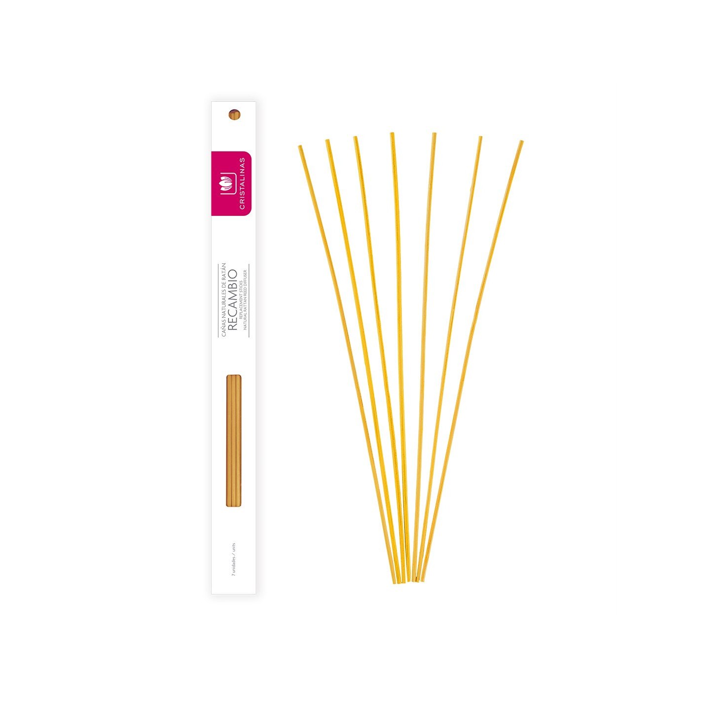 Rezerva bete de ratan 7 bucati Galben, 30 cm