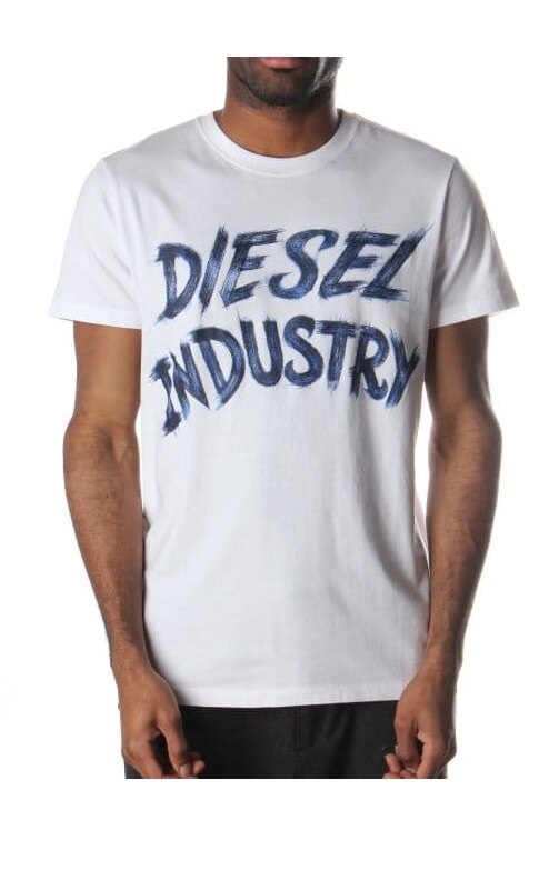 Tricou , Diesel , Regular fit , Alb , Marime L