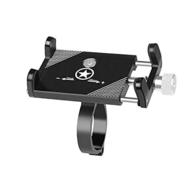 Поставка за телефон за колело Automat, Алуминиева, Мотор, АТВ, 50/100мм, Черна