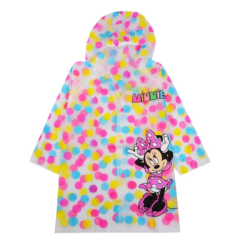 Pelerina de ploaie, Minnie, transparenta cu buline colorate