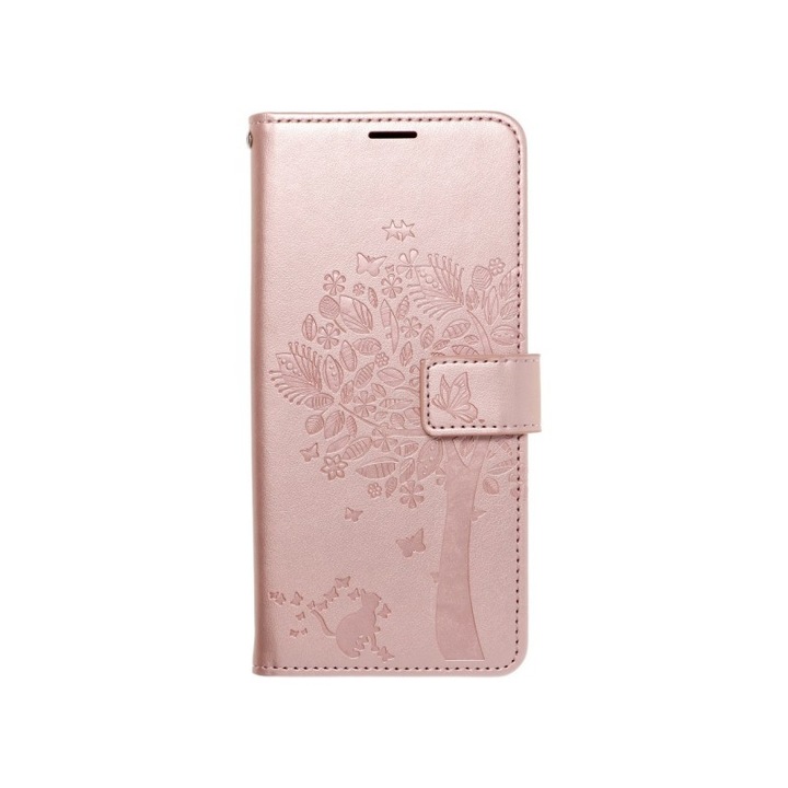 Husa Flip Cover Forcell Mezzo Compatibila Cu Samsung Galaxy A32, Model Tree Rose Gold