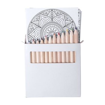 Set de colorat mandala, cu 12 creioane colorate si 12 coli cu design mandala, + 5 ani Set de colorat mandala, cu 12 creioane colorate si 12 coli cu design mandala, + 5 ani