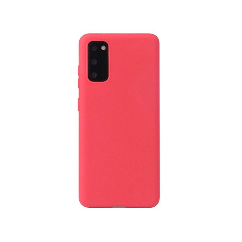 Husa Spate Forcell Silicone Pentru Samsung Galaxy S20+ Plus, Alcantara La Interior - Roz