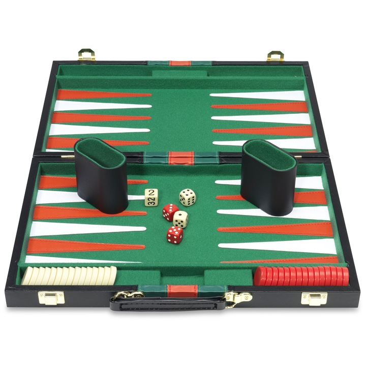 Set joc table/Backgammon Valiza in stil Casino, 24x37x5 cm