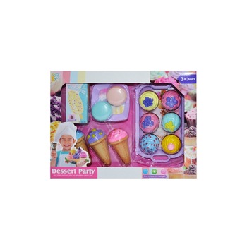 Set pentru desert cu prajituri si inghetata ,14 piese , Multioclor , +3 ani Set pentru desert cu prajituri si inghetata ,14 piese , Multioclor , +3 ani