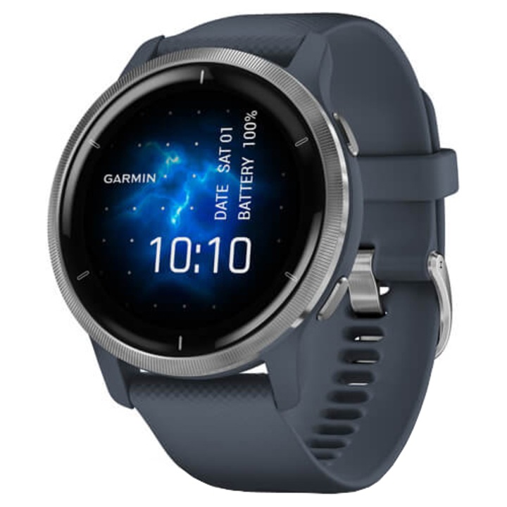 Часовник smartwatch Garmin Venu 2, Blue Granite/Silver
