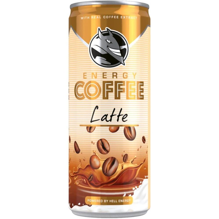 Bax 24 Energizante Hell Energy Coffee Latte, 250 ml