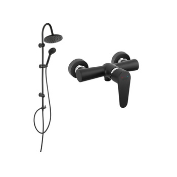 Set Ferro Rondo Black coloana de dus cu baterie dus Ferro Algeo Black Set Ferro Rondo Black coloana de dus cu baterie dus Ferro Algeo Black