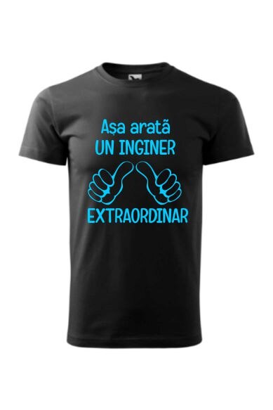 Tricou barbati personalizat Asa Arata Un Inginer Adevarat, Malfini, Negru