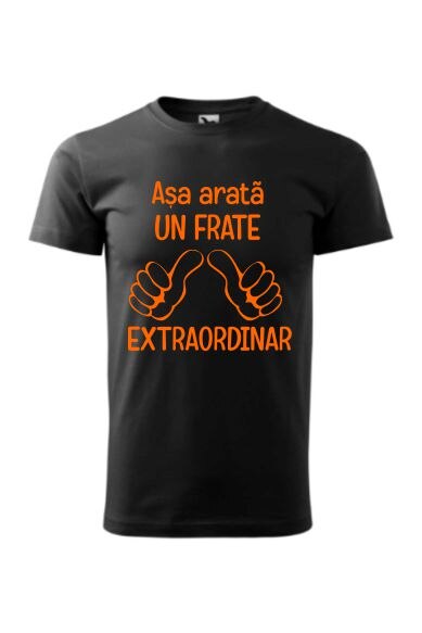 Tricou barbati personalizat Asa Arata Un Frate Extraordinar, Malfini, Negru