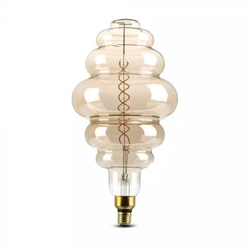 Bec LED vintage (decorativ) V-TAC 7465, S200, filament dublu, dimabil, E27, 8W (30W), 350 lm, lumina alba calda, 200x390 mm Bec LED vintage (decorativ) V-TAC 7465, S200, filament dublu, dimabil, E27, 8W (30W), 350 lm, lumina alba calda, 200x390 mm