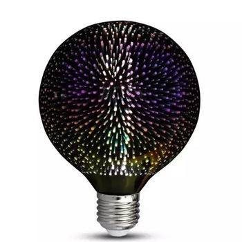 Bec LED aspect 3D V-TAC 2706, filament, G125, E27, 3W, 40 lm, lumina alba calda (3000K) Bec LED aspect 3D V-TAC 2706, filament, G125, E27, 3W, 40 lm, lumina alba calda (3000K)