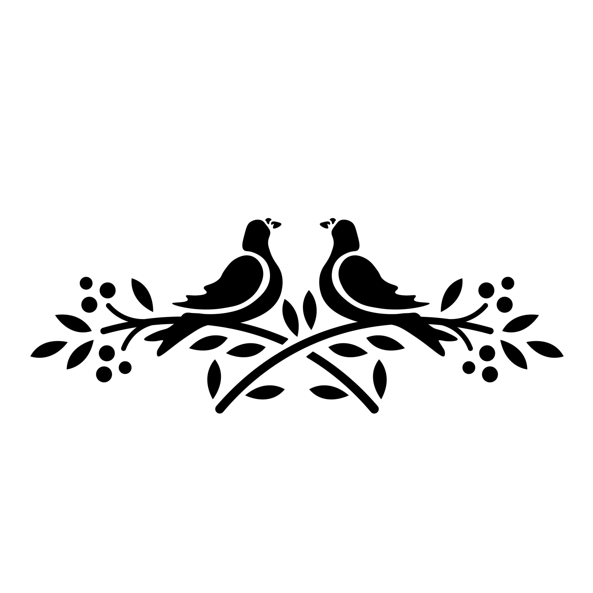 Sablon decorativ XS Branch Doves, 10x21cm, reutilizabil, plastic