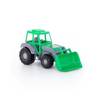Tractor cu bascula , 36 cm , Verde/Gri , 3 ani + Tractor cu bascula , 36 cm , Verde/Gri , 3 ani +