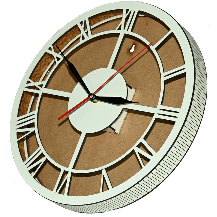 Carcasa ceas pentru montaj licheni, alb, 30 cm