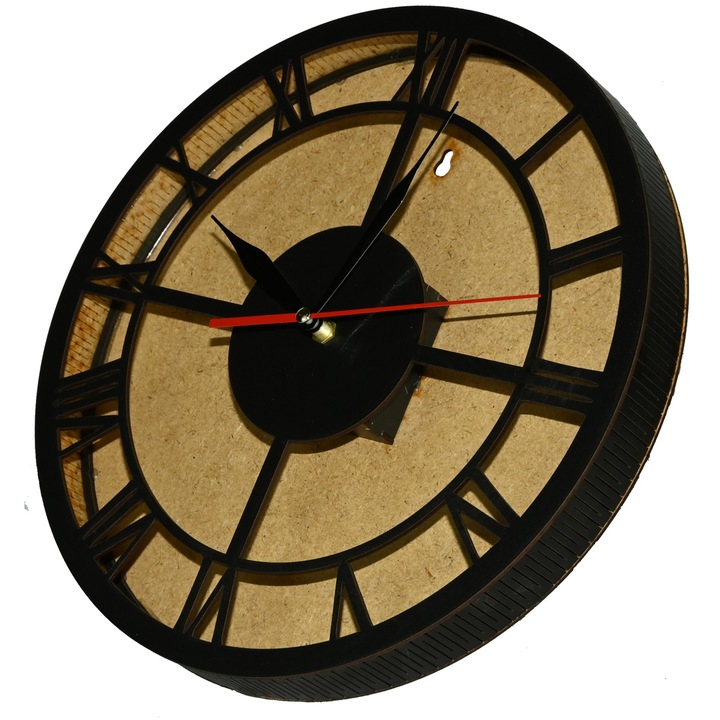 Carcasa ceas pentru montaj licheni, negru, 30 cm