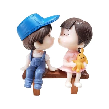 Set 2 figurine rasina, cuplu, D art Flowers, 5x5.5x2.5 cm, roz cu albastru , pentru terarii Set 2 figurine rasina, cuplu, D art Flowers, 5x5.5x2.5 cm, roz cu albastru , pentru terarii