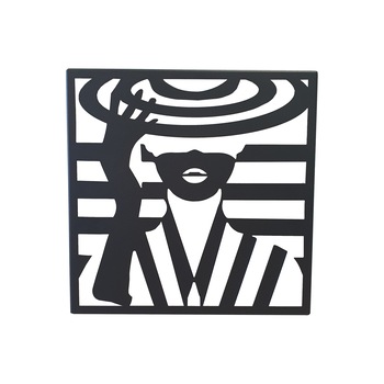 Silueta doamna cu palarie 49x49 cm, art decor, negru Silueta doamna cu palarie 49x49 cm, art decor, negru