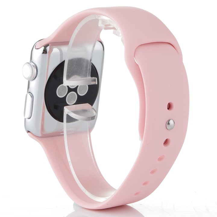Szilikon szíj Apple Watch 44MM készülékhez Light Pink