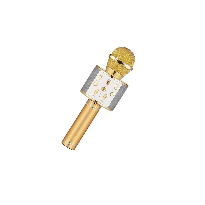 Microfon karaoke ®Deliny, Boxa inclusa, Bluetooth, SD Card, USB, AUX, Roz