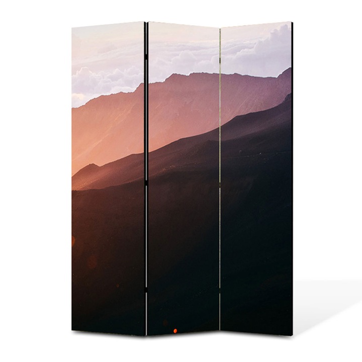 Paravan 3 piese Premium TrueColor, Art Star, Catre nori, Panza pe cadru de lemn, Decoratiuni Moderne pentru Casa, 3 Panouri de 45 x 180, 135 x 180 cm