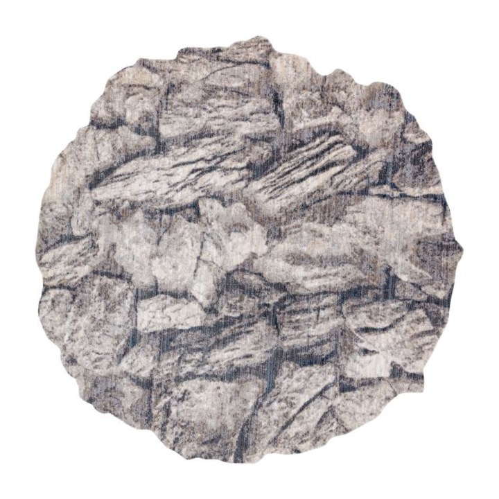 Covor tine 75417b rock, DYWANY ŁUSZCZÓW piatra - forma moderna, neregulata - crema / gri, 195x195 cm