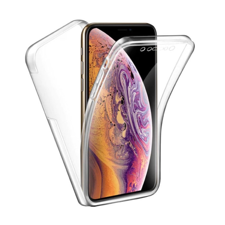 360 fokos védőtok Apple iPhone 12 Minihez, IAO Optim Coverage, Teljes védelem (elöl-hátsó), átlátszó