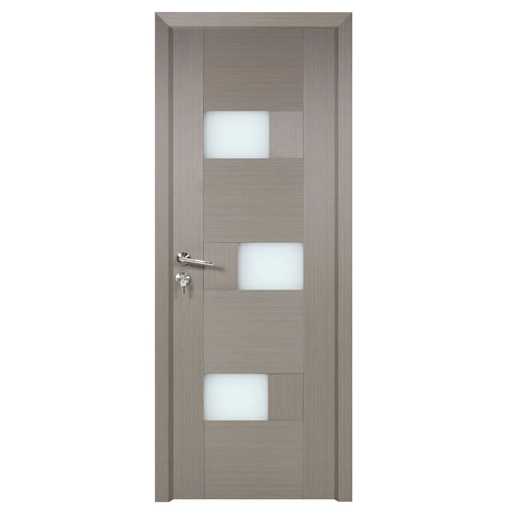 Интериорна дървена врата със стъкло BestImp G6-88 G ляво / дясно сиво 203 х 88 см