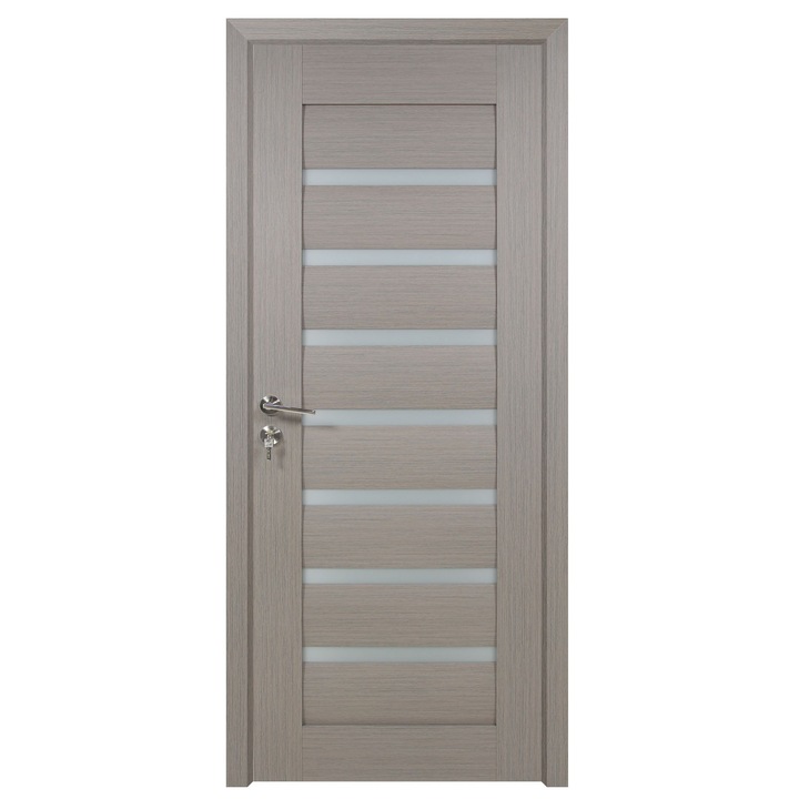 Интериорна дървена врата със стъкло BestImp G3-88-G ляво / дясно сиво 203 х 88 см