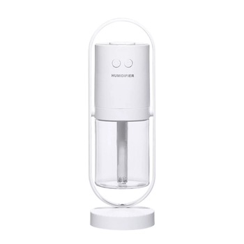 Umidificator si Purificator aer ultrasonic portabil, Rezervor 200 ml, cu ioni negativi, LED 7 culori, Rotatie 360 grade, Alb Umidificator si Purificator aer ultrasonic portabil, Rezervor 200 ml, cu ioni negativi, LED 7 culori, Rotatie 360 grade, Alb