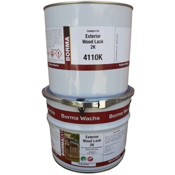 Pachet lac de exterior bicomponent pe baza de solvent pentru podele si parchet, Borma Wachs, Exterior Wood Lack 2K, 5 kg Pachet lac de exterior bicomponent pe baza de solvent pentru podele si parchet, Borma Wachs, Exterior Wood Lack 2K, 5 kg