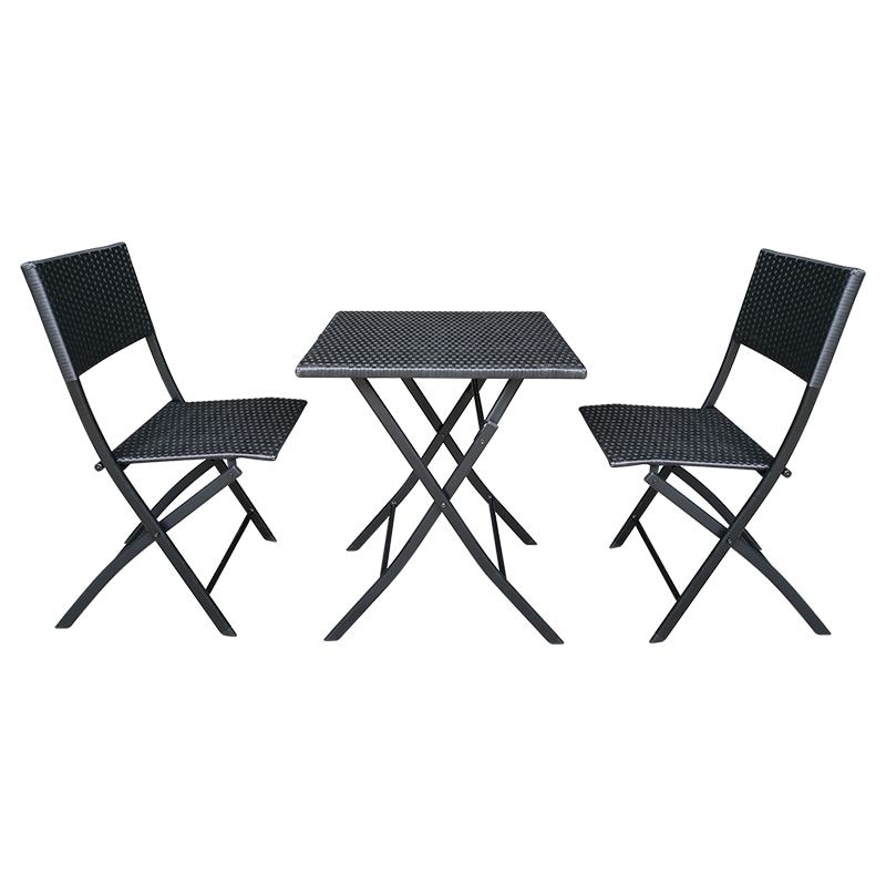 Set mobilier de gradina din ratan , negru, teesa