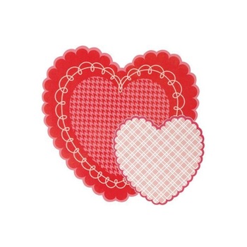 Set 6 buc dantela din hartie pentru prajituri, Wilton, in forma de inima Set 6 buc dantela din hartie pentru prajituri, Wilton, in forma de inima