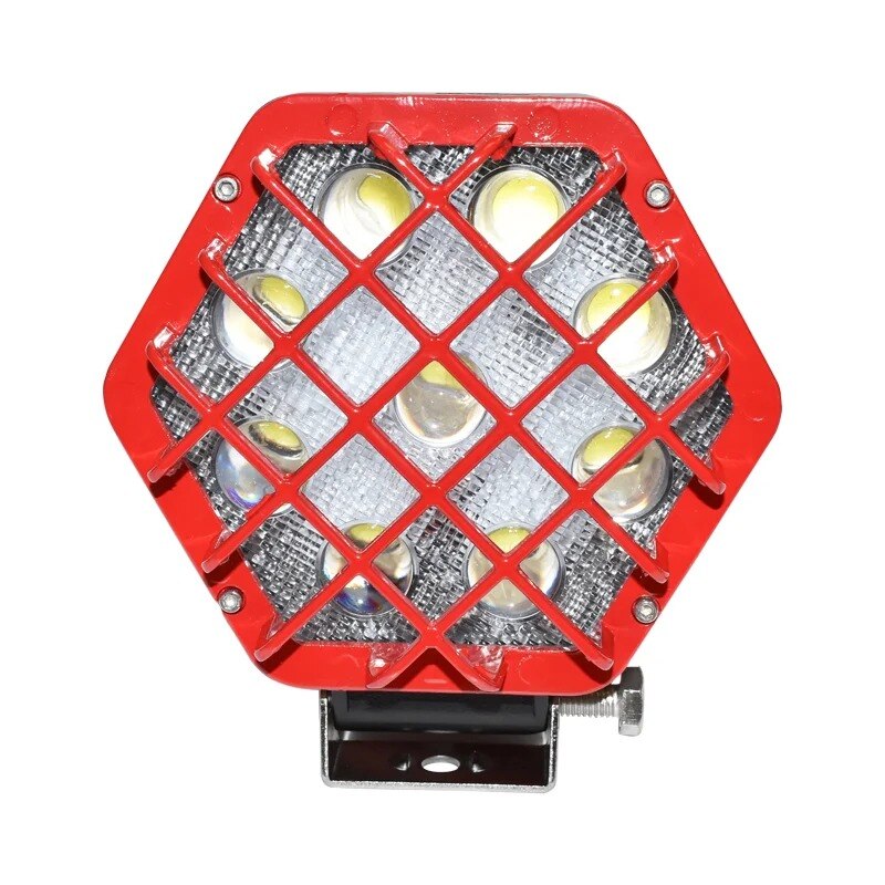 Lampa proiector cu grilaj metalic rosu, 9 Leduri, unghi de radiere 30 DC 10-80V 27W unghi de radiere 30
