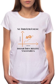 Tricou dama, Nu Imbatranesc, 100% Bumbac, W10, Alb Tricou dama, Nu Imbatranesc, 100% Bumbac, W10, Alb