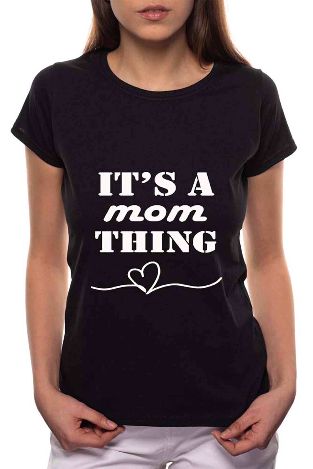 Tricou dama, It's a Mom Thing, 100% Bumbac, B15, Negru
